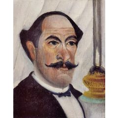 Self Portrait with a Lamp, also known as Portrait de l’artiste à la lampe Painting Reproduction