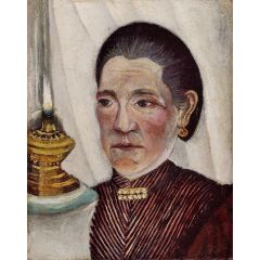 Portrait of the Artist’s Second Wife with a Lamp Painting Reproduction