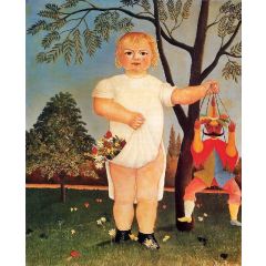 Child with Puppet, also known as To Celebrate the Baby Painting Reproduction