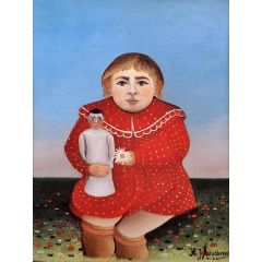 Child with Doll Painting Reproduction