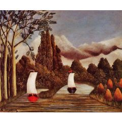 The Banks of the Oise Painting Reproduction