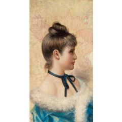 Profile Portrait of a Young Beauty Painting Reproduction