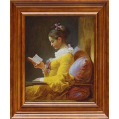 Young Girl Reading by Jean-Honore Fragonard, Framed Painting Reproduction