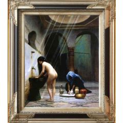 A Moorish Bath, Turkish Woman Bathing by Jean-Léon Gér?me, Framed Painting Reproduction