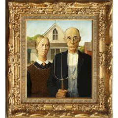 American Gothic by Grant Wood, Framed Painting Reproduction