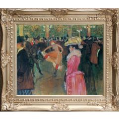 Dance at the Moulin Rouge (1890) by Henri de Toulouse-Lautrec, Framed Painting Reproduction