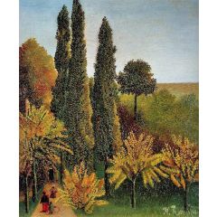 Walking in the Parc des Buttes-Chaumont Painting Reproduction