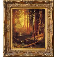 Giant Redwood Trees of California (1874) by Albert Bierstadt, Framed Painting Reproduction