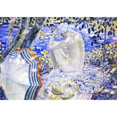 On the Bank Painting Reproduction