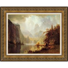 In the Mountains by Albert Bierstadt, Framed Painting Reproduction