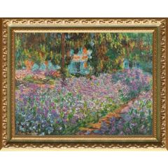 Irises in Monet’s Garden by Claude Oscar Monet, Framed Painting Reproduction