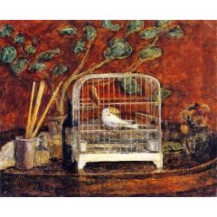 Bird in a Cage Painting Reproduction