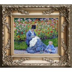 Madame Monet and Child by Claude Oscar Monet, Framed Painting Reproduction