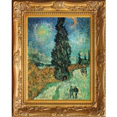 Road with Cypress and Star by Vincent van Gogh, Framed Painting Reproduction