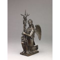 Candlestick in the Form of a Kneeling Angel Bronze Sculpture - Custom Sculpture Reproduction