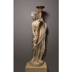 Torchère Figure I Plaster and Wood Sculpture - Custom Sculpture Reproduction