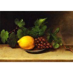 Lemon and Grapes Painting Reproduction