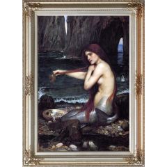 A Mermaid (1900) by John William Waterhouse, Framed Painting Reproduction