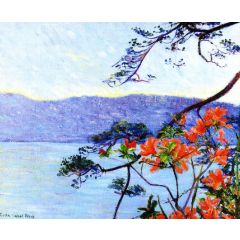 Suruga Bay, Azaleas Painting Reproduction