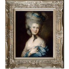 A Woman in Blue Portrait of the Duchess of Beaufort by Thomas Gainsborough, Framed Painting Reproduction