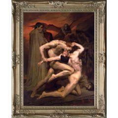 Dante and Virgil in Hell (1850) by William Bouguereau, Framed Painting Reproduction