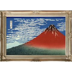 Fuji Mountains In Clear Weather, Red Fuji (1831) by Katsushika Hokusai, Framed Painting Reproduction