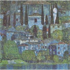 Chruch in Cassone Painting Reproduction