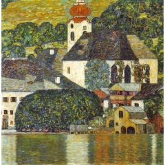 Church in Unterach on the Attersee Painting Reproduction