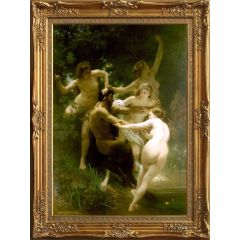 Nymphes et Satyre (Nymphs and Satyr) by William Bouguereau, Framed Painting Reproduction