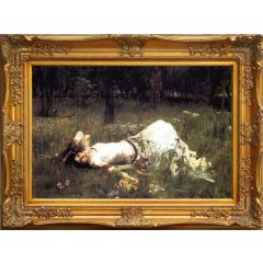 Ophelia (1889) by John William Waterhouse, Framed Painting Reproduction