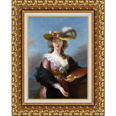 Self Portrait in a Straw Hat by élisabeth Vigée-Lebrun, Framed Painting Reproduction