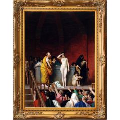 Slave Market in Rome (1884) by Jean-Léon Gér?me, Framed Painting Reproduction
