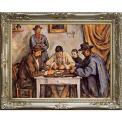 The Card Players (1892) by Paul Cézanne, Framed Painting Reproduction