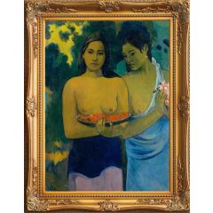 Two Tahitian Women 1899 by Paul Gauguin, Framed Painting Reproduction