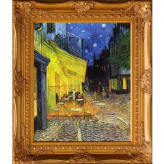The Cafe Terrace on the Place de Forum, Arles, At Night by Vincent van Gogh, Framed Painting Reproduction