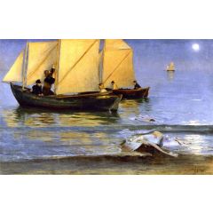 Fishing Boats Painting Reproduction
