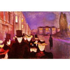 Evening on Karl Johan Street Painting Reproduction