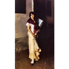 Italian Girl with Fan, also known as Venetian Girl with a Fan Painting Reproduction