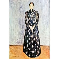 Portrait of Inger Munch, also known as Inger in Black and Violet Painting Reproduction