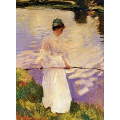 Violet Fishing Painting Reproduction