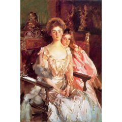 Mrs. Fiske Warren and Her Daughter Rachel Painting Reproduction