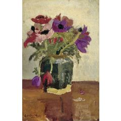 Gemberpot met anemonen Painting Reproduction