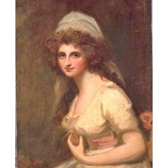 Emma Hart, later Lady Hamilton, in a White Turban Painting Reproduction