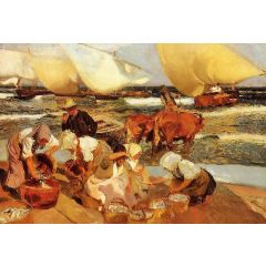 Beach at Valencia, also known as Afternoon Sun Painting Reproduction