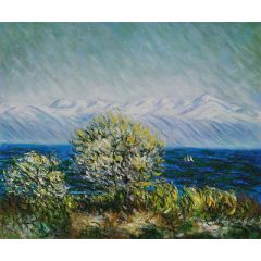 View of the Bay at Antibes and Maritime Alps Painting Reproduction