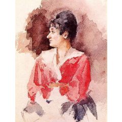 Profile of an Italian Woman Painting Reproduction