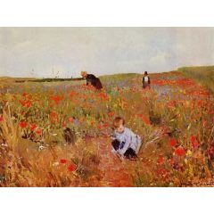 Red Poppies, also known as Les coquelicots Painting Reproduction