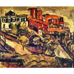 Red Houses Painting Reproduction