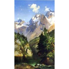 A Rocky Mountain Peak, Idaho Territory Painting Reproduction