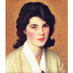 Portrait of Enid Hallin Painting Reproduction